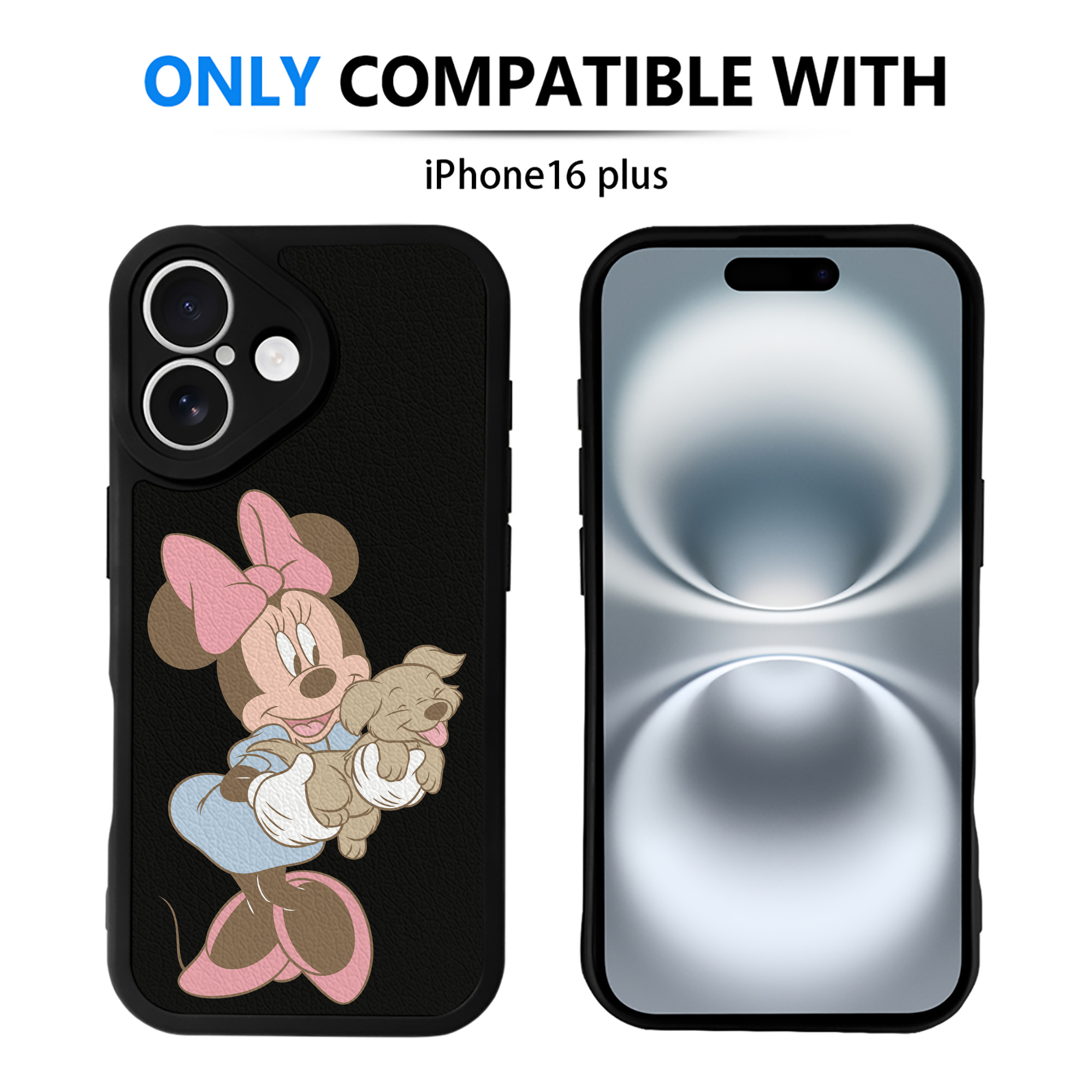 （画像用） ミッキーマウス Mickey Mouse 【iPhone 16シリーズ対応】シリコンスマホケース（レザー調） 材質：シリコン